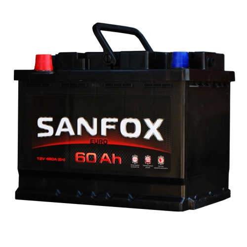 Аккумулятор автомобильный SanFox 6ст-60 Ач (п.п.)