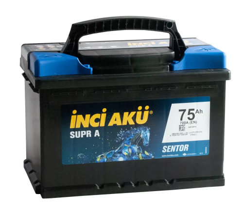 Аккумулятор автомобильный INCI AKU Supr A 75R 700 А обр. пол. 75 Ач (L3 075 070 013)